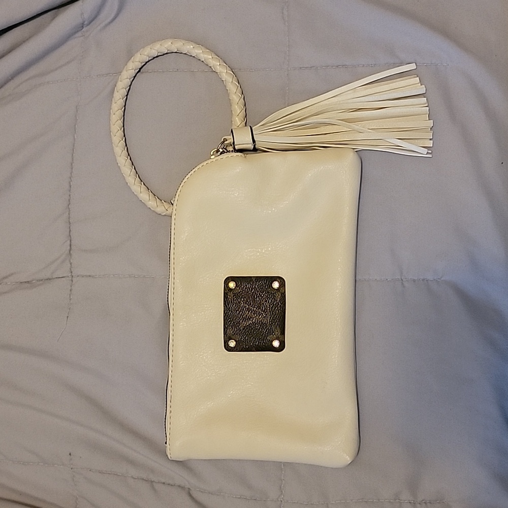 Authentic Upccycle Ivory Wristlet